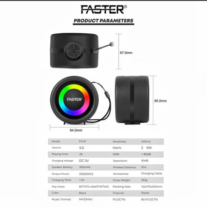 FASTER S61 Mini Speaker RGB Wireless