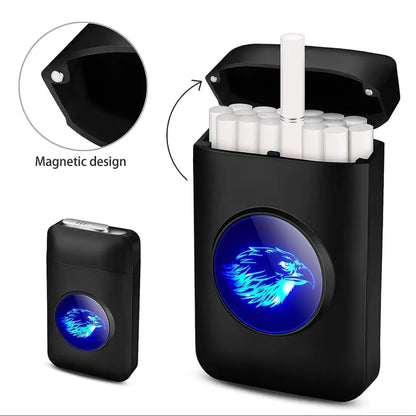 Cigarette Case With LED USB Windproof Lighter